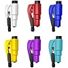 Car Window Breaker Tool, Glass Breaker and Seatbelt Cutter are Emergency Supplies for car Essentials List, Family Car Accessories Pack of 6 Rainbow Colors